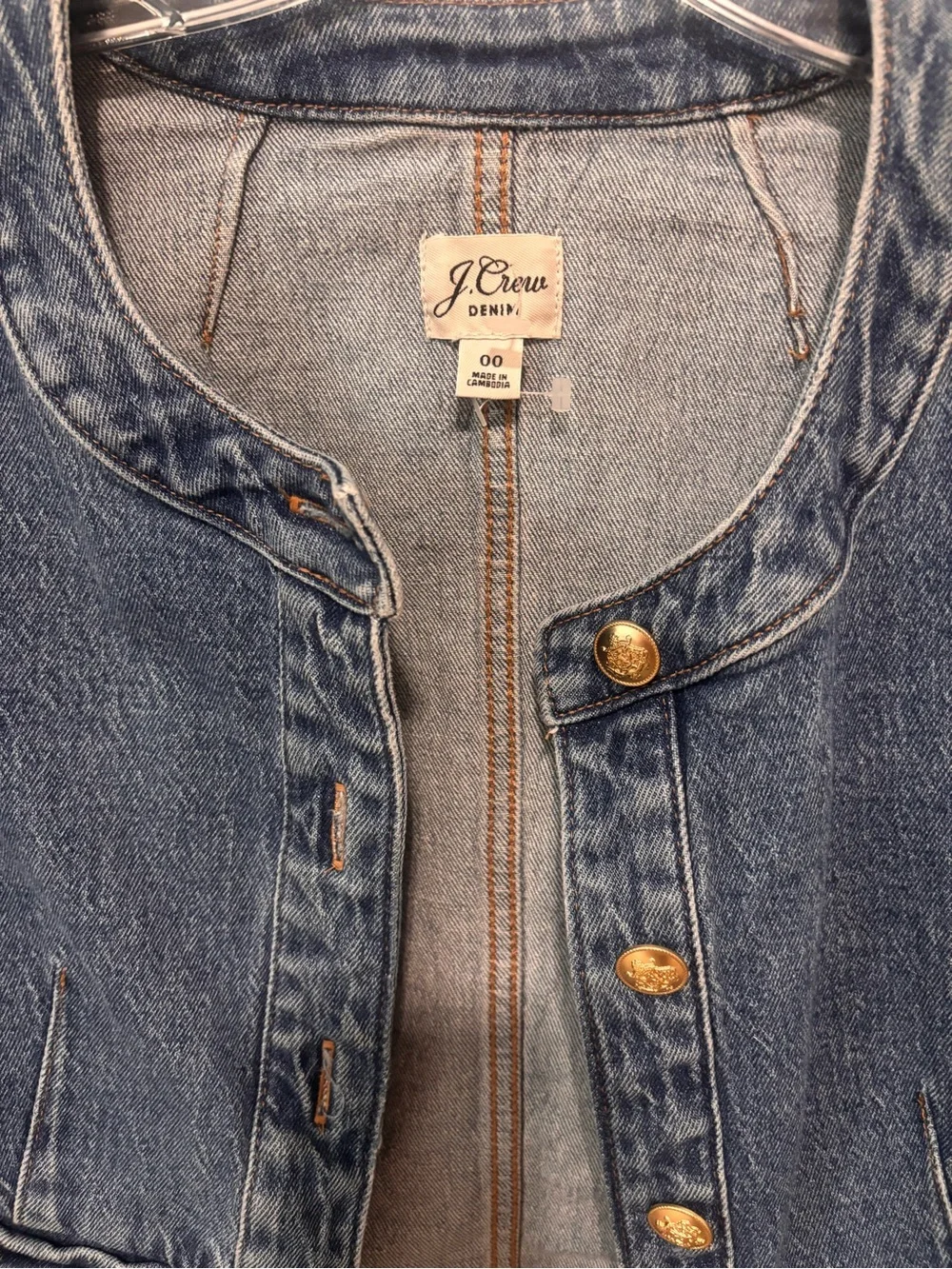 JCrew cropped women’s denim jacket size 00